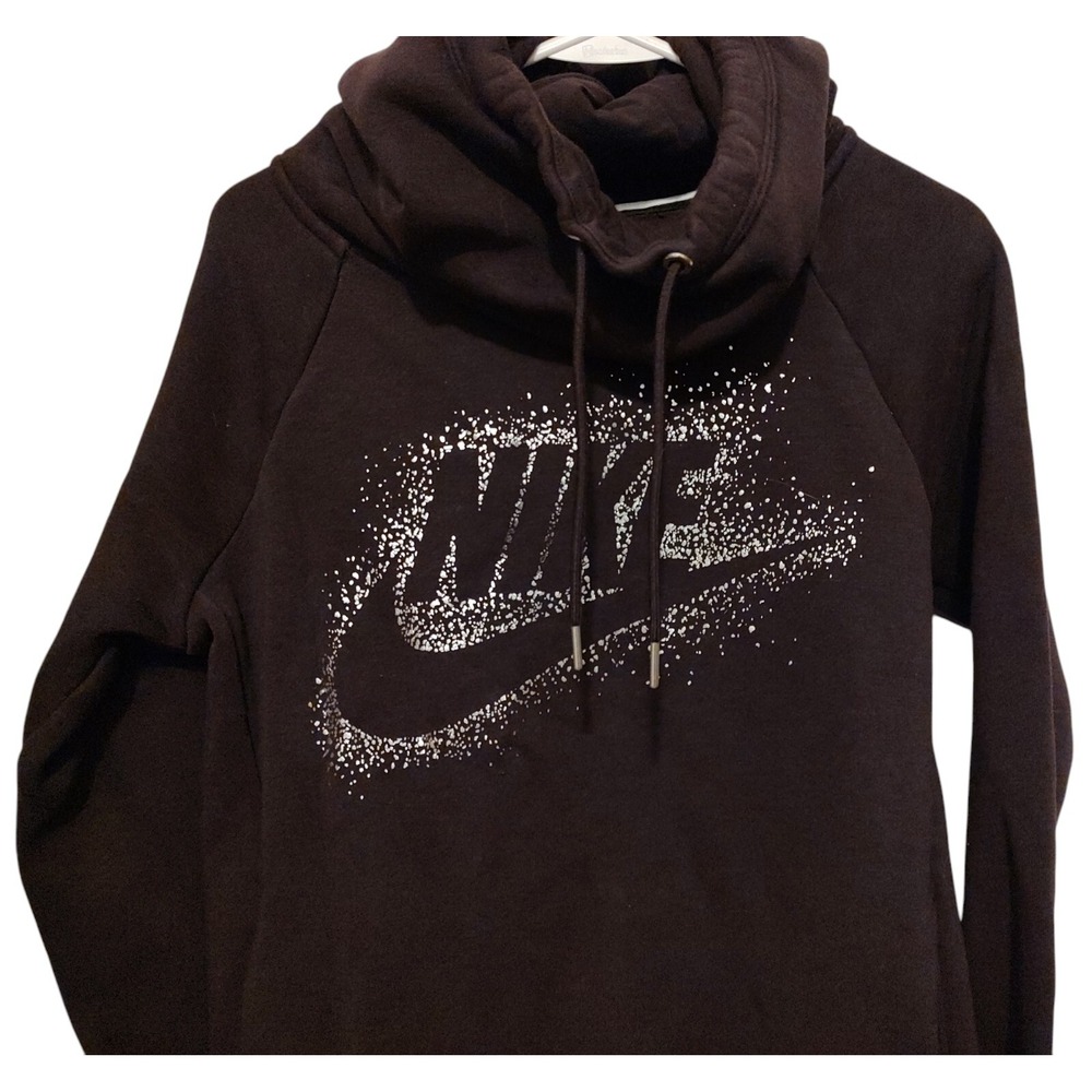 Nike Mock Neck Sweatshirt Purple Long Sleeve Active Street‎ Wear Hoodie Womens S